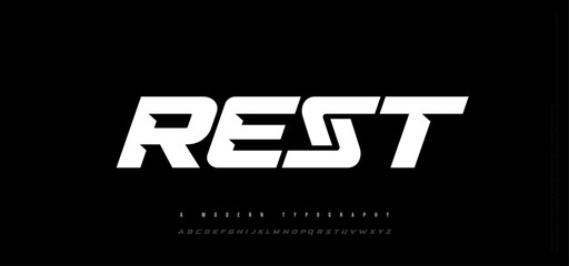 Sport Modern Italic Alphabet Font logo. Typography abstract urban style fonts for technology, digital, movie logos design. vector illustration