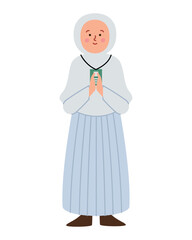 muslim woman in ihram clothes