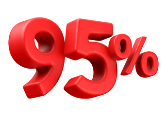 95 Percent Off Sale Red Number 3D