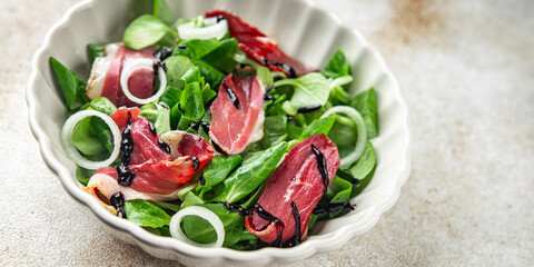 duck breast salad smoked duck meat magret natural fresh appetizer meal food snack on the table copy space food background