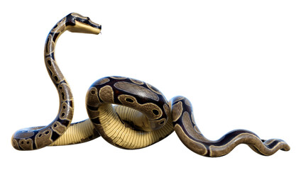 Naklejka premium 3D Rendering Ball Python on White