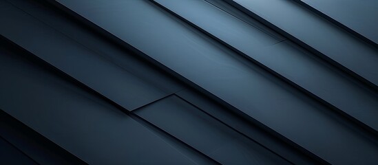 Obraz premium Dark Blue Geometric Background with Dark Gray and Navy Lines, Black Diamond Shape, and Diagonal Stripes Creating a Three-Dimensional Space Effect