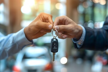 Handing Over Car Keys in a Dealership