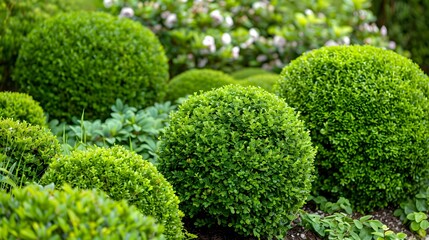 Boxwood formed in the form of neat balls image