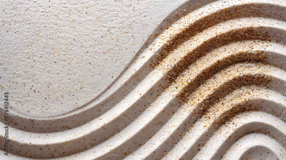 Poster abstract sand art with curved lines and textured patterns