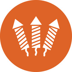 Fireworks glyph circle icon