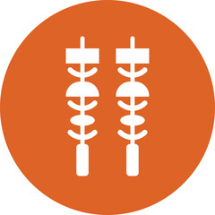 Skewer glyph circle icon