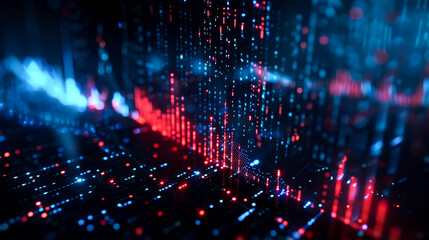 Obraz premium background digital wave, bars of chart colorful for trading