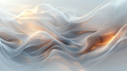 Fototapeta premium Dynamic flowing golden and silver waves on a smooth background, embodying elegance and sophistication.