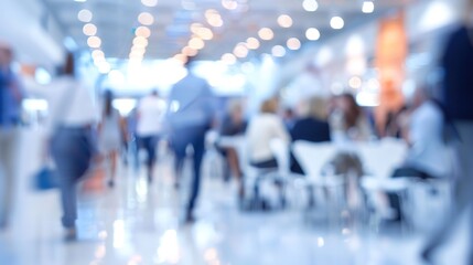 Vibrant Abstract Background of Scientific Conference Discussions and Presentations