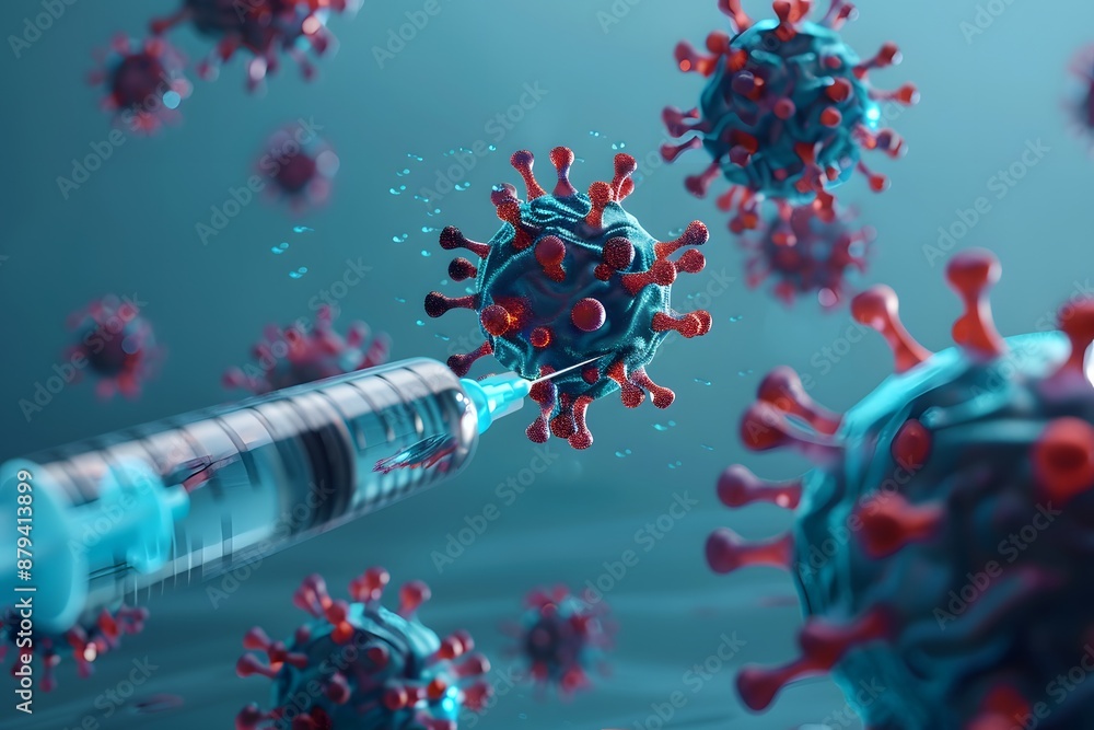 Poster vaccine injection targeting virus particles