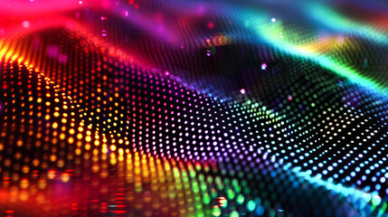 Fototapeta premium background digital technology wave of dots for AI, internet. networking, social media
