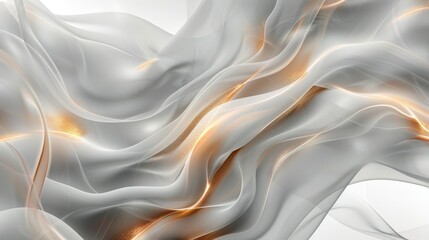 Obraz premium Abstract flowing waves with gold accents in a smooth, ethereal design. Perfect for elegant and modern concepts.