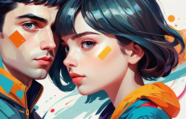 Abstract_portraits_of_person_Boy_with_Girl_4 - 1