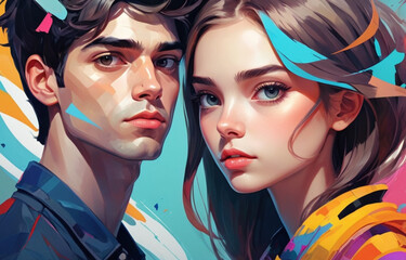 Abstract_portraits_of_person_Boy_with_Girl_3 - 1