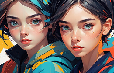 Abstract_portraits_of_person_Boy_with_Girl_2 - 1