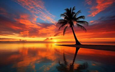 Obraz premium sunset on the beach in Fiji