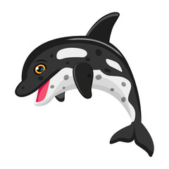Fototapeta premium Killer whale icon in flat style