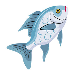 A flat style mascot of cute fish 

