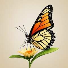 Fototapeta premium butterfly on flower