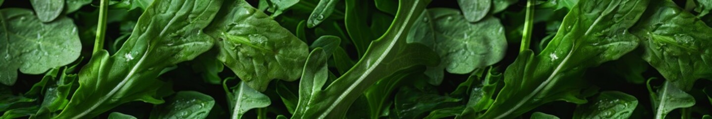 arugula closeup widescreen background.