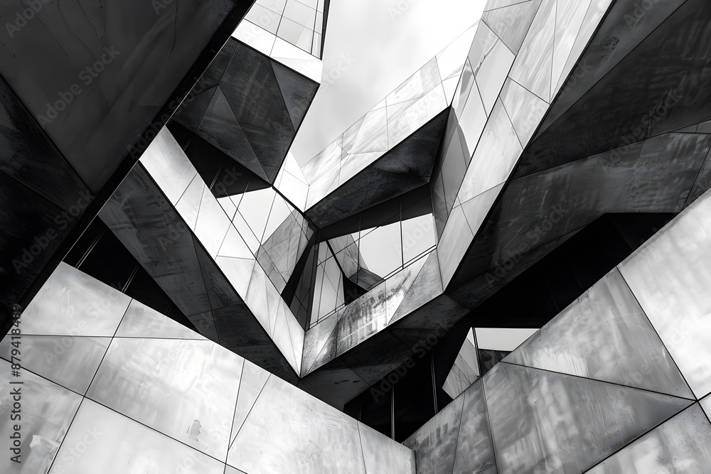 Poster Abstract Architectural Design with Geometric Patterns