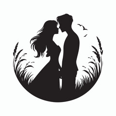 silhouette couple Vector