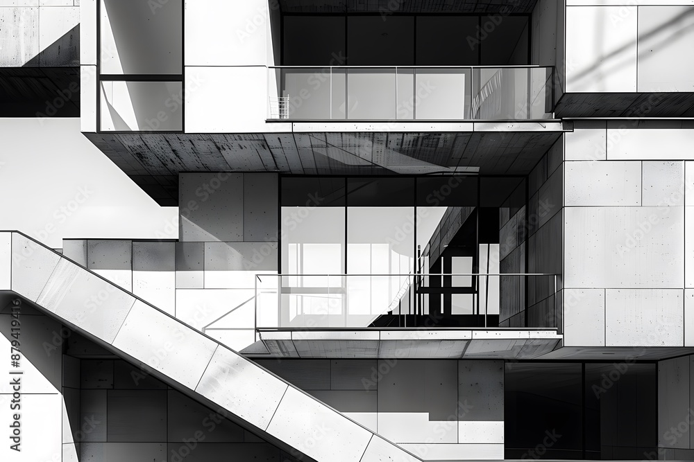 Poster modern architectural design with geometric patterns