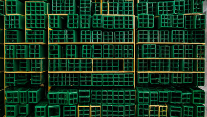 Block by Block: Plastic Construction Texture, a Dynamic Background Setting the Stage for Inventive Play and Learning. View from top