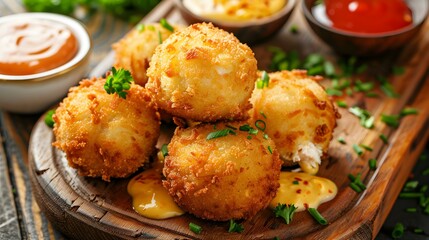 Chicken croquettes are crispy and flavorful image