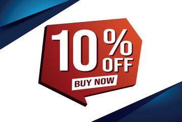 10% ten percent off buy now poster banner graphic design icon logo sign symbol social media website coupon

