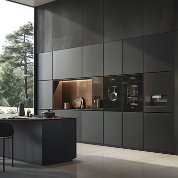 Modern kitchen Miele dark luxury realistic
