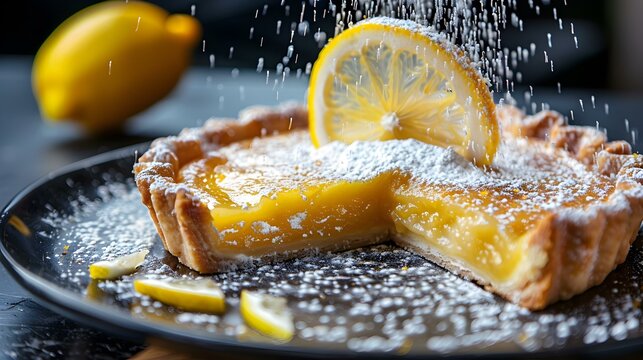 Lemon tart is a delicate and refreshing dessert image