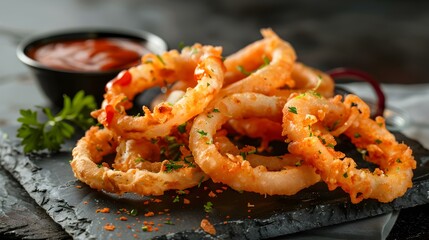 The onion rings are crispy and flavorful fried img