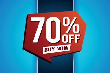 70% seventy percent off buy now poster banner graphic design icon logo sign symbol social media website coupon

