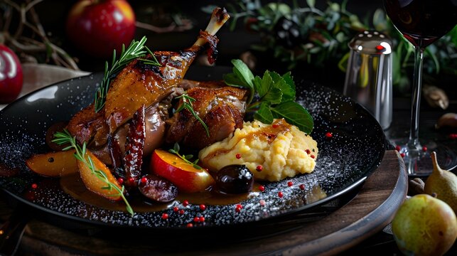 Perdriz con frutas partridge with fruit cooked