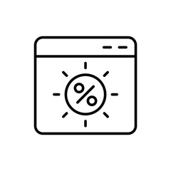 Online summer sale outline icons, minimalist vector illustration ,simple transparent graphic element .Isolated on white background