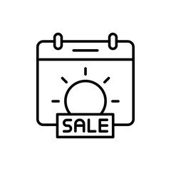 Summer sale outline icons, minimalist vector illustration ,simple transparent graphic element .Isolated on white background