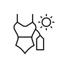 Swimsuit sale outline icons, minimalist vector illustration ,simple transparent graphic element .Isolated on white background