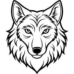 Intricate Wolf Head Line Art Vector Illustration Bundle - Perfect for Logos, Tattoos, and More.