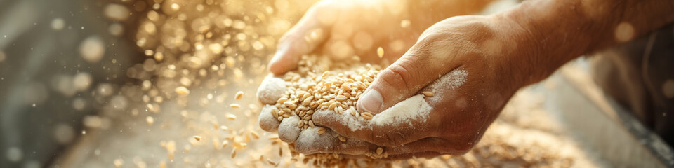 Fototapeta premium hands of a person in the kitchen