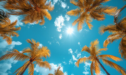 tropical background with palm trees