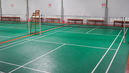 badminton court in the stadium