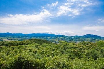 Naklejka premium 鞍手町・剣岳の山頂の眺め
