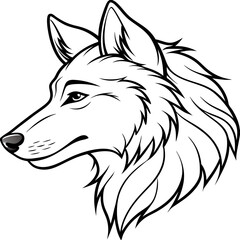 Intricate Wolf Head Line Art Vector Illustration Bundle - Perfect for Logos, Tattoos, and More.