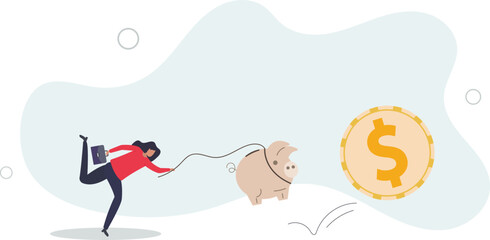 Best investment, money working for you or mutual fund return, savings or wealth management, searching for yield concept.flat design.illustration with people.