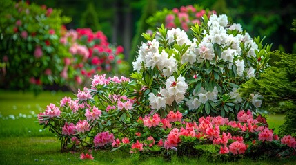 Naklejka premium An azalea with white and pink petals decorating img