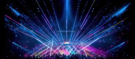 Obraz premium Vibrant Laser Show Illuminates a Concert Crowd