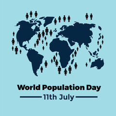 Fototapeta premium world population art vector illustration on sky blue background