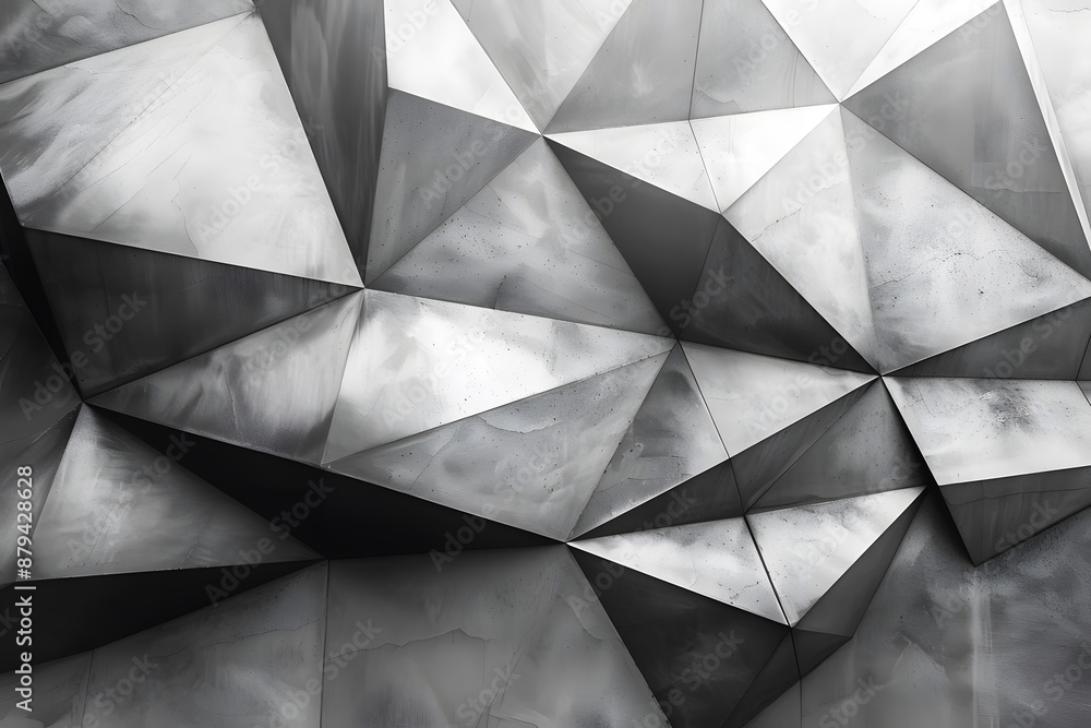 Poster abstract geometric metal surface with triangular patterns